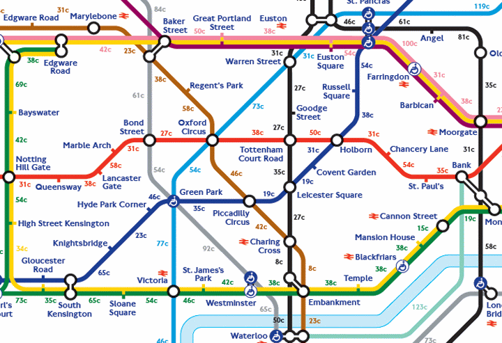 ロンドン地下鉄Zone1